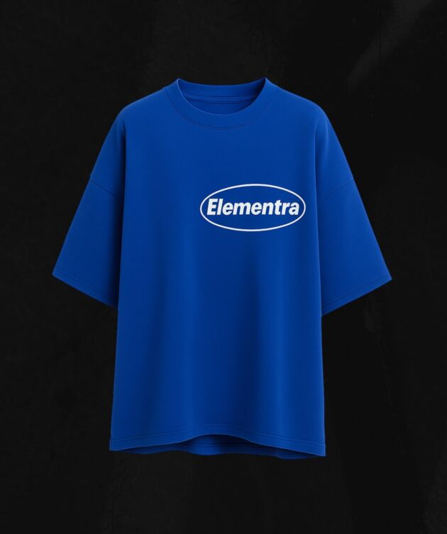 Oversized cobalt graphic tee
