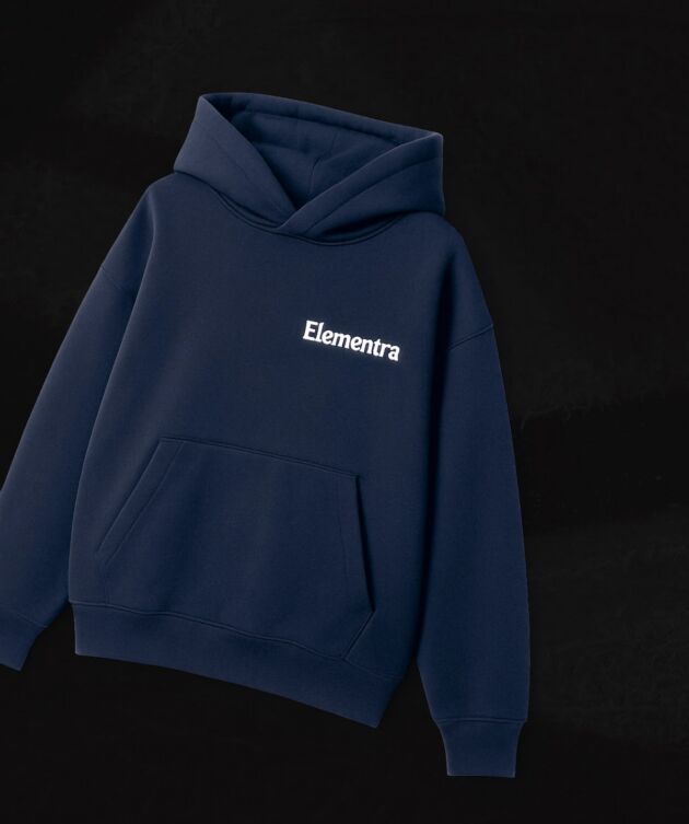 Navy blue minimalist hoodie - Image 2