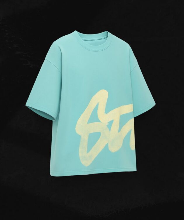 Aqua script oversized tee - Image 2