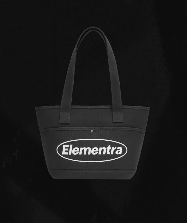 Navy canvas tote with logo print - Image 3
